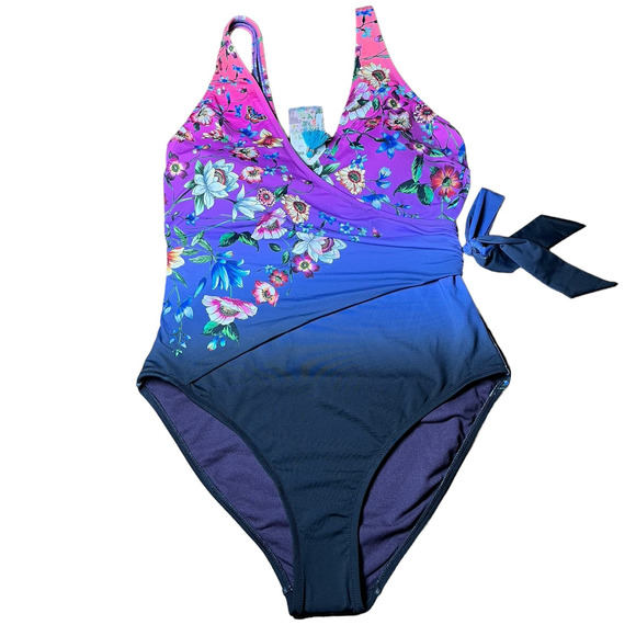Johnny Was Other - Johnny Was Ombre Garden Wrap One Piece Swimsuit Boho Chic Large NWT